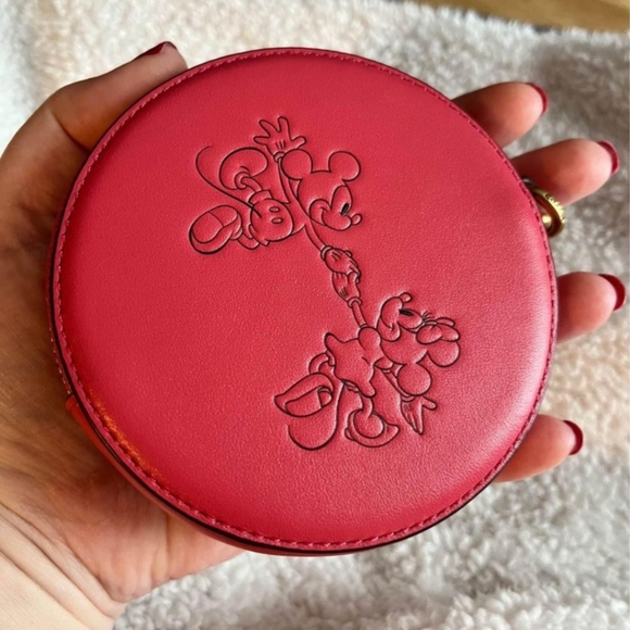 Authentic Coach Mickey & Minnie Mouse pink leather coin charm - Picture 5 of 5